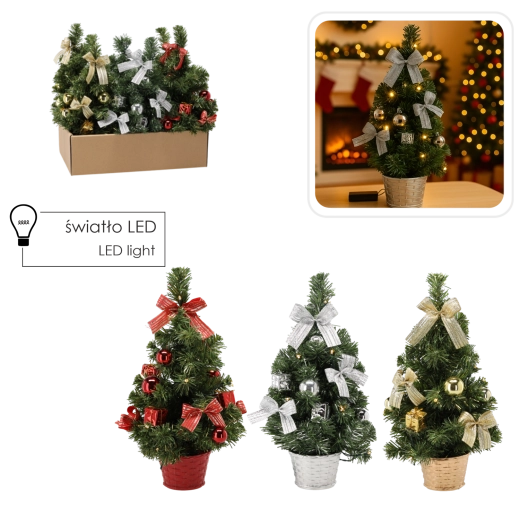 Jõulune LED kuuseke 40 cm – lauakaunistus CHOMIK