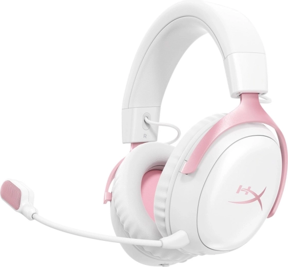 Juhtmevaba mängupeakomplekt HyperX Cloud III S valge-roosa