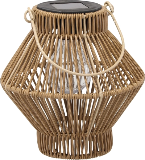 Pruun LED-iga päikeseenergial töötav aialampion 19 cm