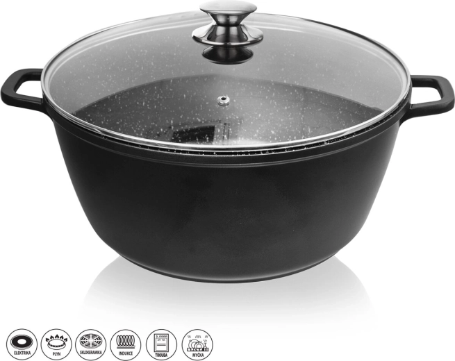 Graniitkatte ja kaanega mittenakkuv pott Grande, 32 cm, 9,7 l