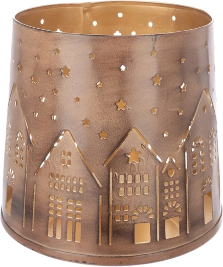 HOME Metal Candle Holder, Brown and Gold