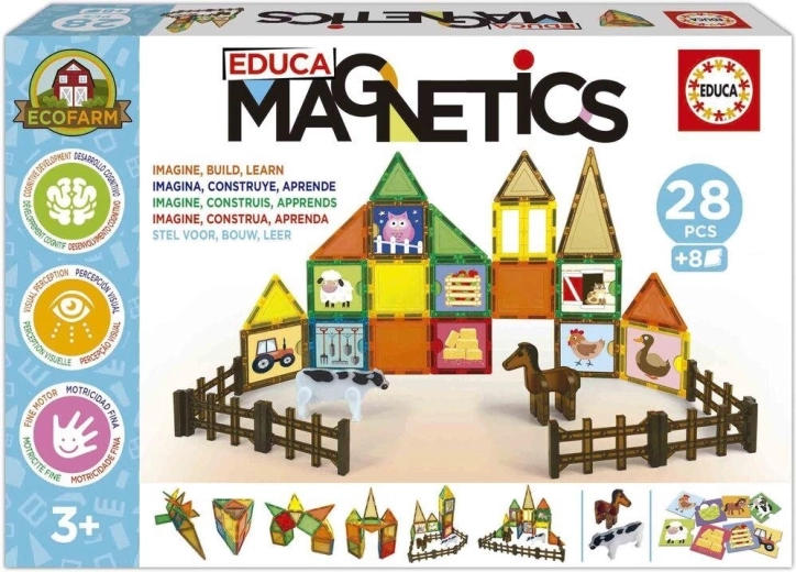 Educa magnetiline ehituskomplekt Magnetics eko talu 28 osaga