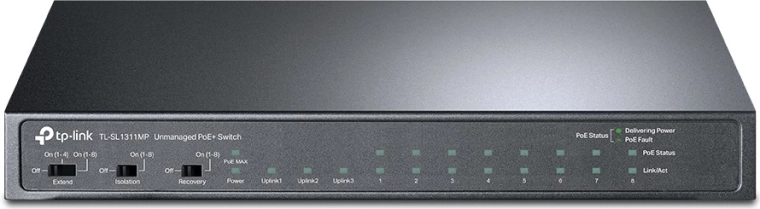 Haldamata PoE switch 8× Fast Ethernet, 3× Gigabit, 1× SFP
