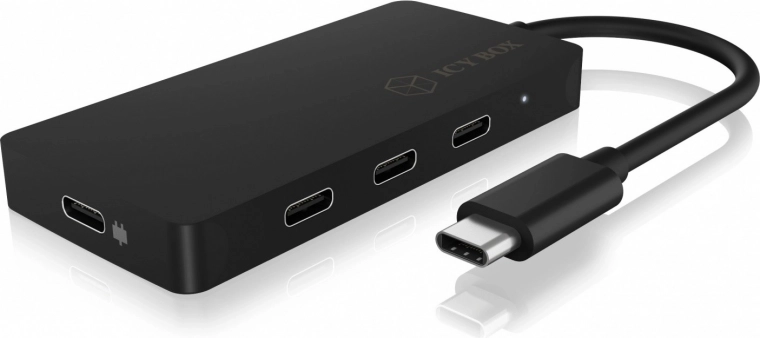 USB‑C jaotur ICY BOX 4 pordi ja Power Delivery 100 W-ga