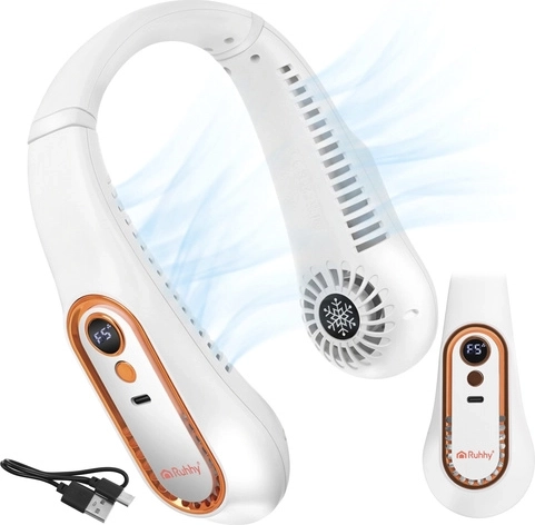 Kaelaventilaator RUHHY labadeta LED-ekraani ja USB‑C-ga
