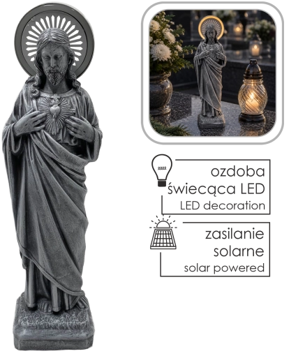 Jesus Figurine with Glowing LED Halo