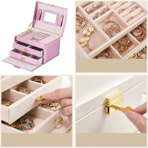 LELANI Multi-tier Case, Premium Jewelry Box - Light Pink