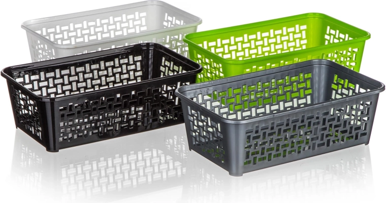 Plastist hoiukorv 24,7 × 14,7 × 8 cm – värvide segu