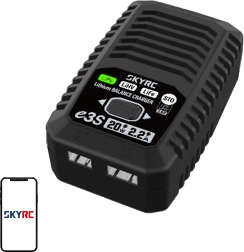 Võrgutoitega laadija LiPo/LiHV/LiFe 2S/3S jaoks SKYRC e3S