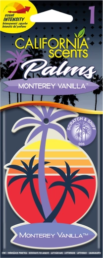 Autolõhn California Scents Palm Monterey Vanilla – riputatav palmikujuline õhuvärskendaja