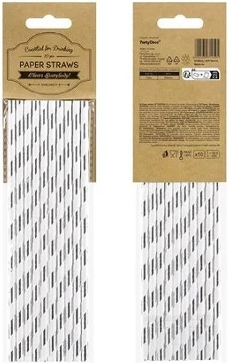 Hõbedased paberist kõrred 19,5 cm (10 tk)