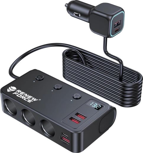 Renew Force auto sigaretisüütaja jagaja kiirlaadimisega QC ja PD - 1 tk