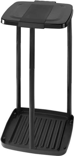 Heidrun plastic trash bag stand, black, 34 × 31 × 67 cm