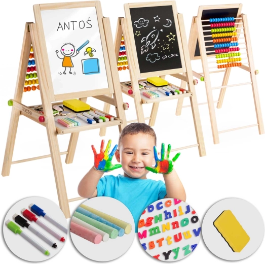 Foldable magnetic and chalkboard for children Ricokids with abacus