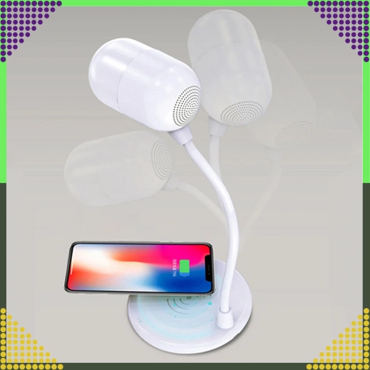 Lauale LED-lamp induktsioonlaadijaga 5 W ja Bluetooth-kõlariga