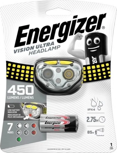 Pealamp Energizer Vision Ultra 450 lm, tööajaga kuni 50 h