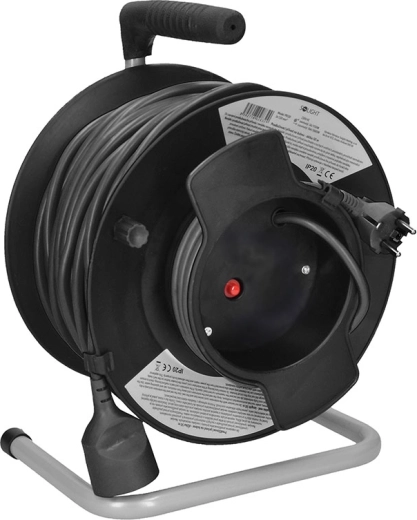 Solight pikendusjuhe trumlil, 50 m, 1 pistikupesa, must