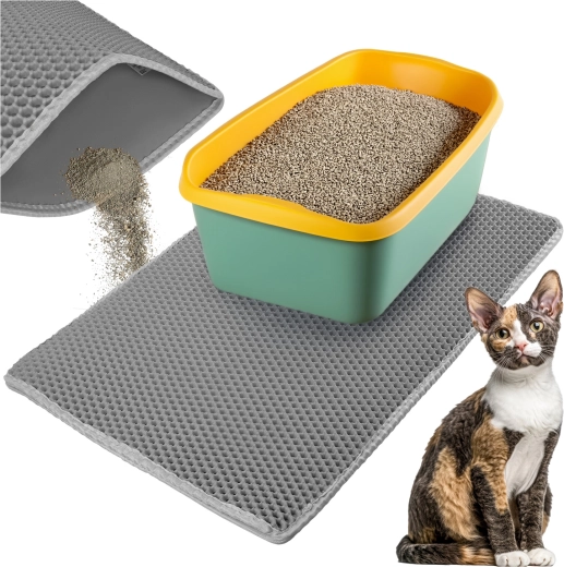 Purlov cat litter box mat 75 × 55 cm, gray