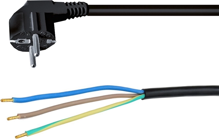 Solight flexo toitejuhe 3× 1 mm² must 2 m