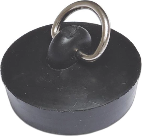 Kummist äravoolukork 43 mm metallrõngaga, must