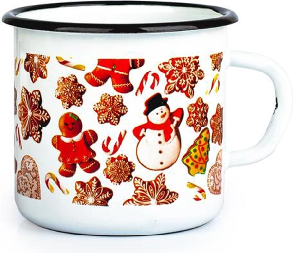 Emailitud kruus TORO 370 ml piparkookide motiiviga