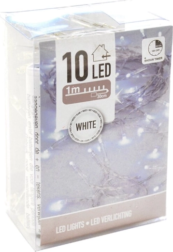 LED-valguskett sisetingimustesse – valge, 10 LED-i, 120 cm, taimeriga