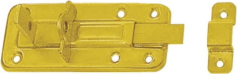 Aknaluukide ja uste lukustatav riiv 120 × 45 × 1,0 mm, teras kollaselt tsingitud