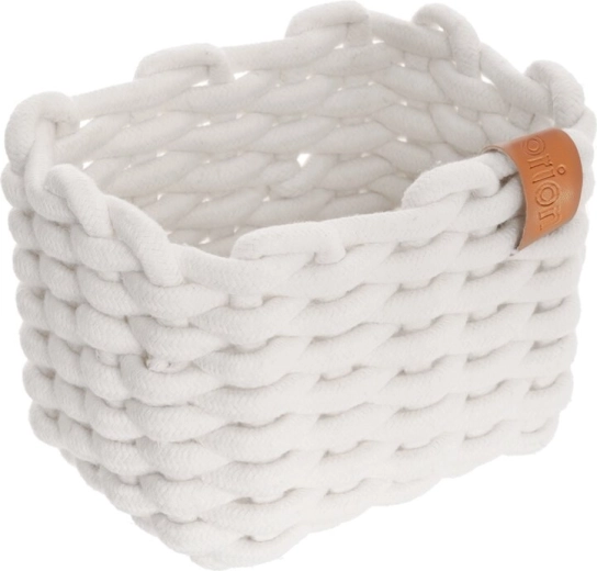 Puuvillane hoiukorv SKANDI, valge, 19,5 × 14 × 14 cm