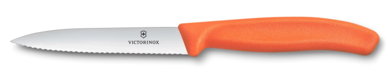 Victorinox koorimisnuga puu- ja köögiviljale 10 cm, sakiline, terava otsaga, oranž