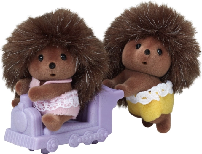 Sylvanian Families siilipoegade kaksikud rongikesega