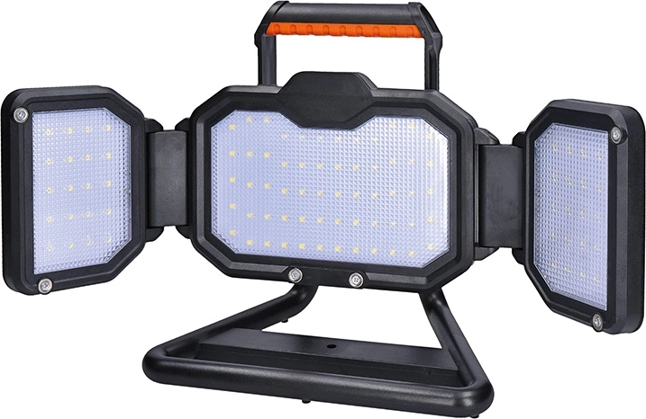 Solight kaasaskantav laetav LED-prožektor 50 W 5000 lm oranž-must