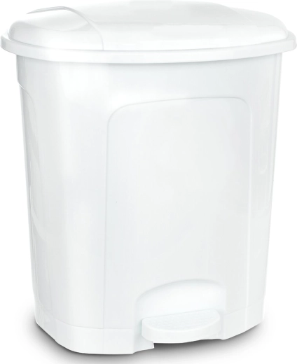 Plastikust pedaaliga prügikast 50 l, valge