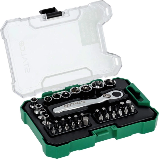 Stalco rätsme, bittide ja padrunvõtmete komplekt 1/4" (36 osa)