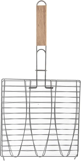 Metallist kahepoolsed grillikorv kalale 28 × 55,5 cm