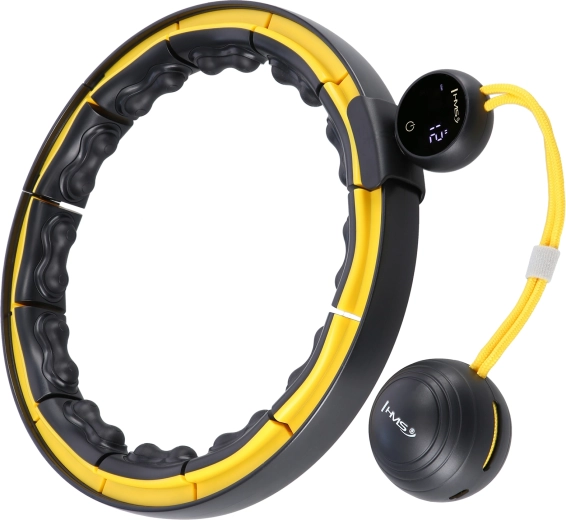Massaažihula-hoop raskusega, magnetite ja loenduriga HMS HHM21 must/kollane