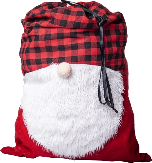 Jõulune kingikott polüestrist 87 × 56 cm Santa habeme motiiviga