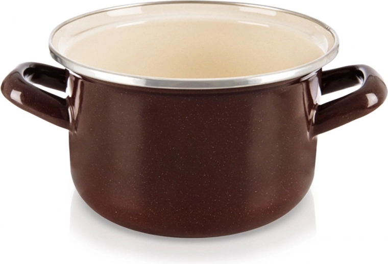 Enamel Pot BROWN 16 cm, 1.4 l