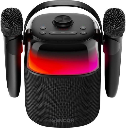 Sencori kaasaskantav Bluetooth-karaokekõlar juhtmevabade mikrofonidega