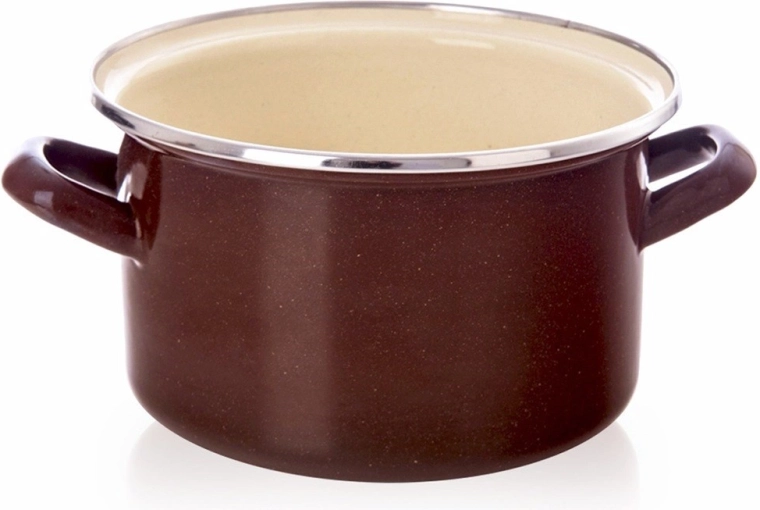 Enamelled Pot BROWN 18 cm, 2 l
