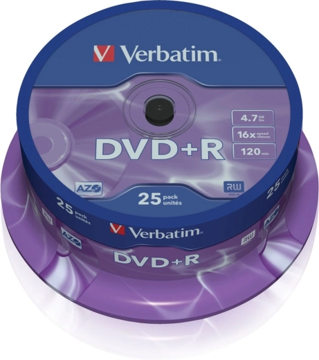 Verbatim DVD+R Matt Silver 4.7 GB 16×, 25 pcs
