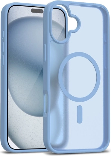 Crong Hybrid Matte Magnetic MagSafe Case for iPhone 17 – Light blue