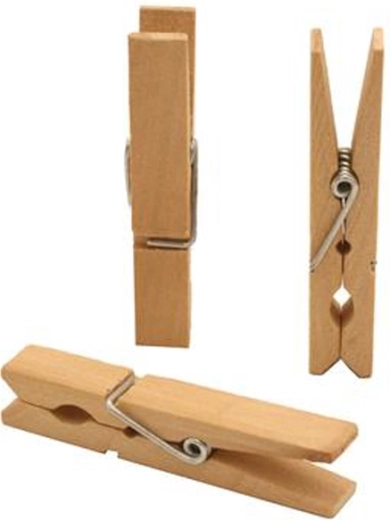 Wooden clothes pegs made of birch wood, 24 pcs