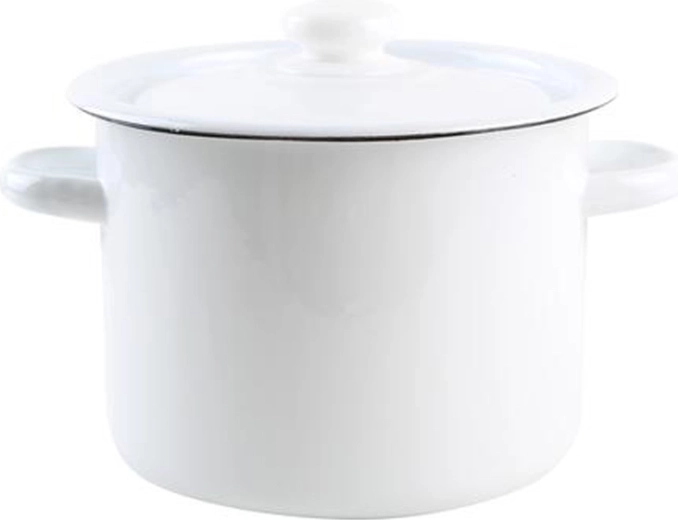 Emailitud pott kaanega 4,5 l – valge