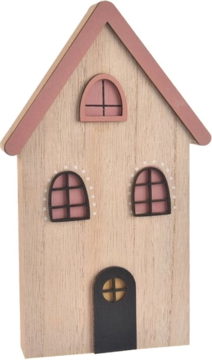 Puidust dekoratiivne majake roosa 12 × 2 × 20 cm