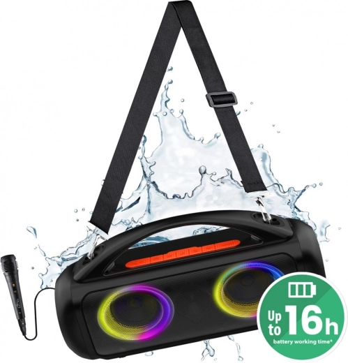 Kaasaskantav Bluetooth-kõlar Media-Tech Power Audio Pro MT3184 karaoke ja LED RGB-ga