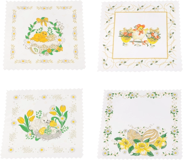 Easter placemat 36 × 36 cm in cotton and polyester, black with yellow accents