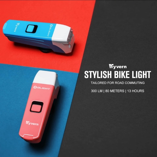 Eesmine jalgrattatuli OLIGHT Wyvern Blue, 300 lm, USB‑C