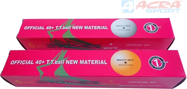 Brother table tennis balls 1star profi 40 mm - set of 6 pcs