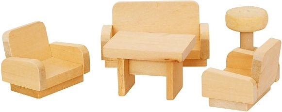 Puidust elutoa mööbel nukkudele