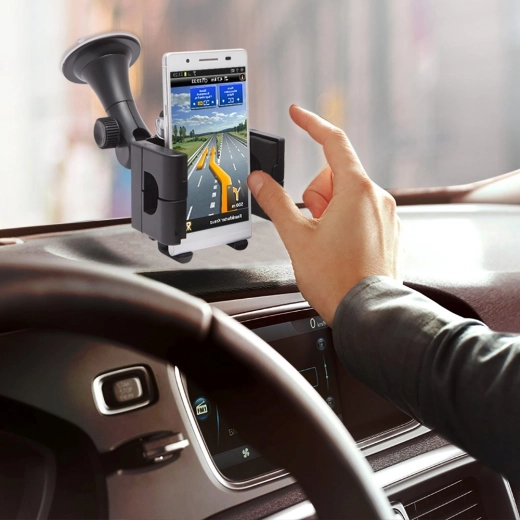Universal car holder for mobile phone and GPS